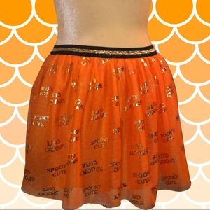 Halloween Orange tutu style skirt with gold sayings …